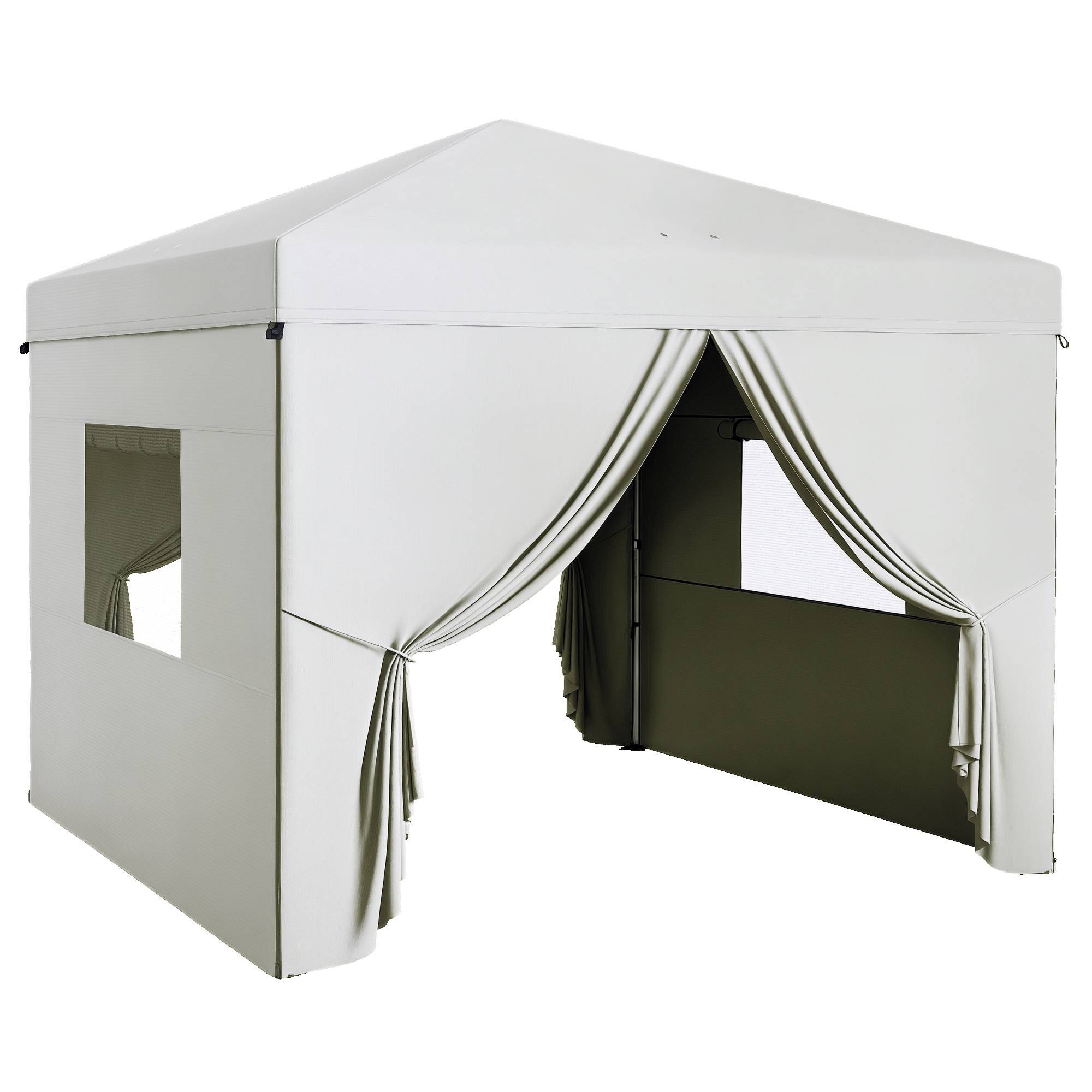 ComfortXL - Tonnelle pliante pop-up acier 3 x 3 m blanc jardin hauteur réglable anti-UV - ComfortXL Outdoor Living