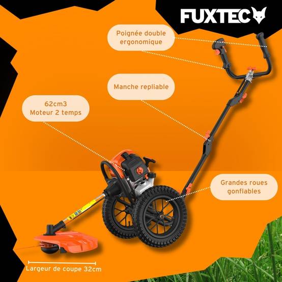 FUXTEC - Coupe bordure thermique à roues - FUXTEC FX-FSR162 - 62cm3 3,5CV - Image 6