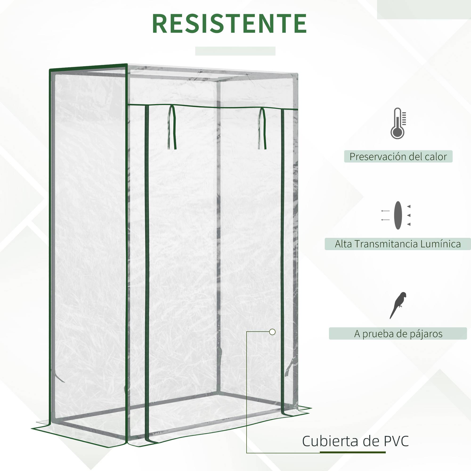 ComfortXL - Serre de jardin acier et PE 100 x 50 x 150 cm transparente balcon terrasse porte enroulable - ComfortXL Outdoor Living - Image 6