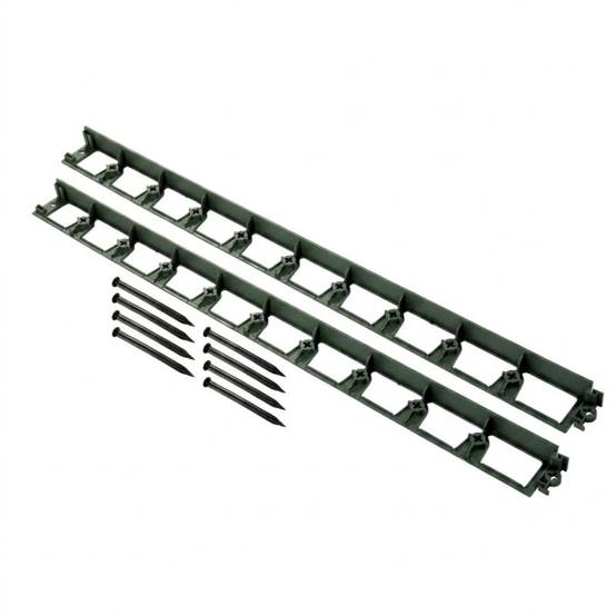 2 Bordures DELIMA Jouplast + 8 piquets - 45mm x 240cm VERT - Image 1