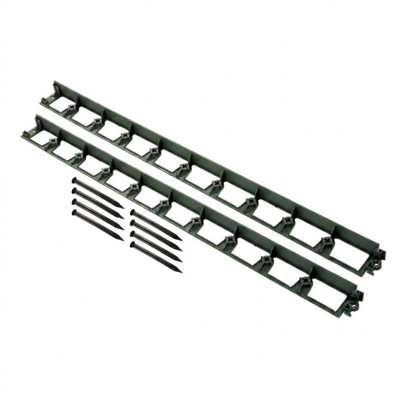 2 Bordures DELIMA Jouplast + 8 piquets - 45mm x 240cm VERT - Image 1