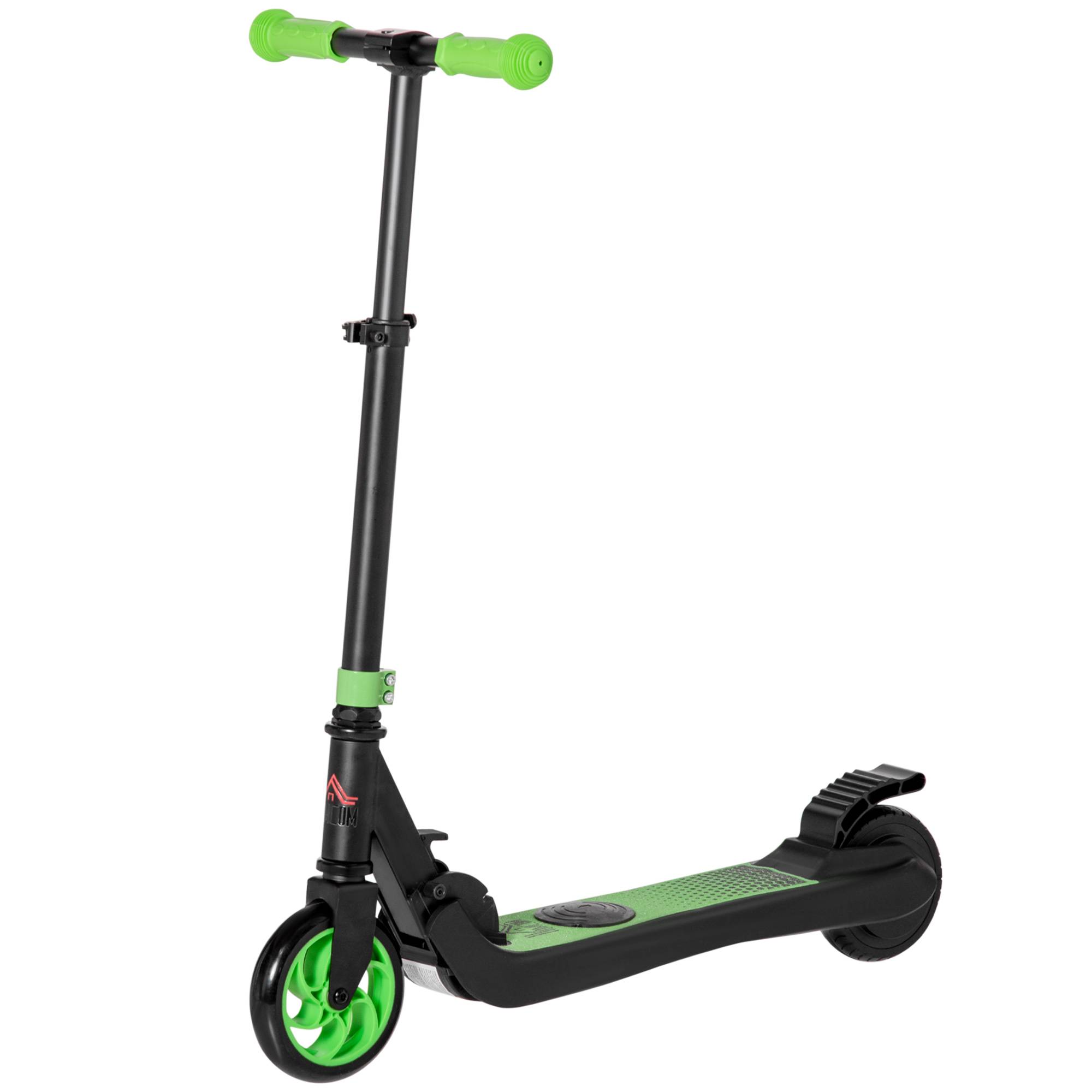 Trottinette électrique enfants 6 ans + pliable scooter électrique vitesse 8 km/h 71x36,5x75-80cm, aluminium, acier, vert - Image 2