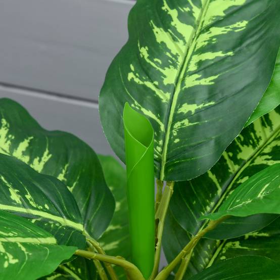 Plante Artificielle Dieffenbachia Plastique Intérieur Extérieur Sans Entretien 95cm Vert - ComfortXL Outdoor Living - Image 10