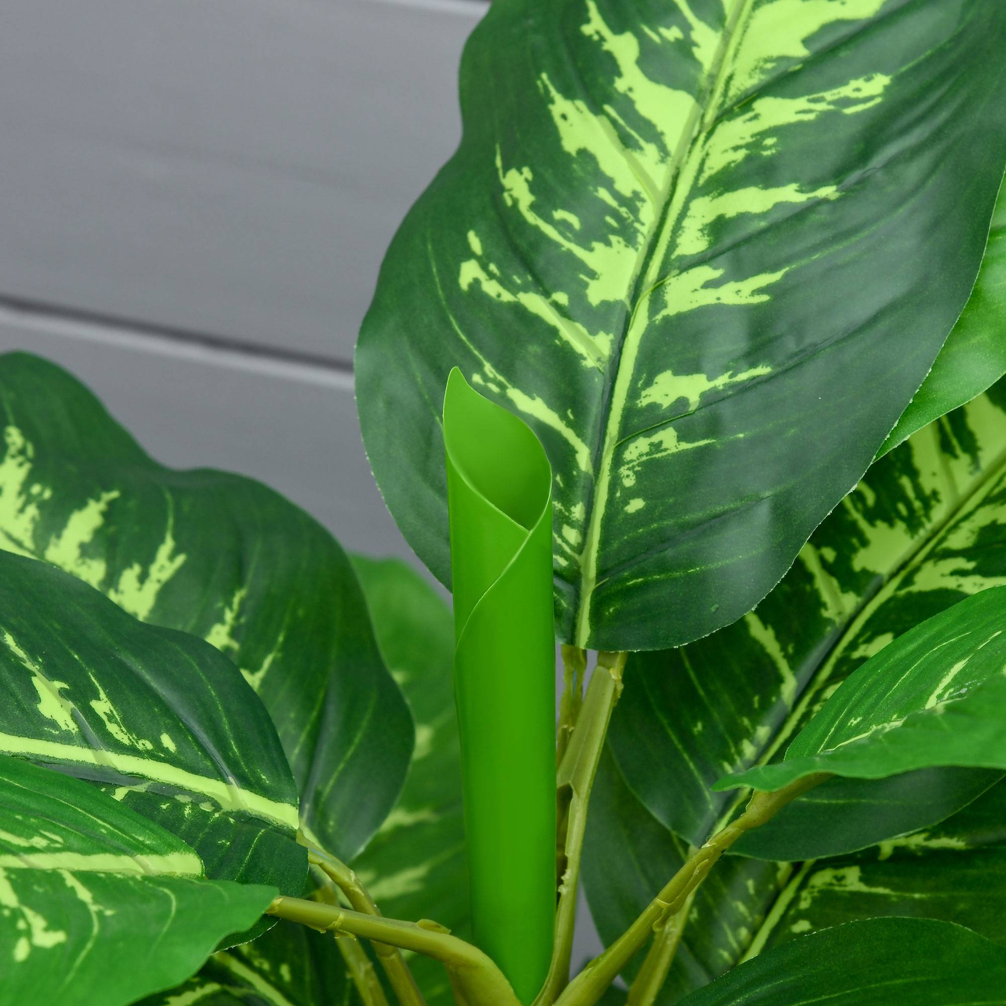 Plante Artificielle Dieffenbachia Plastique Intérieur Extérieur Sans Entretien 95cm Vert - ComfortXL Outdoor Living - Image 10