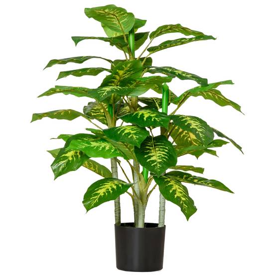 Plante Artificielle Dieffenbachia Plastique Intérieur Extérieur Sans Entretien 95cm Vert - ComfortXL Outdoor Living - Image 2