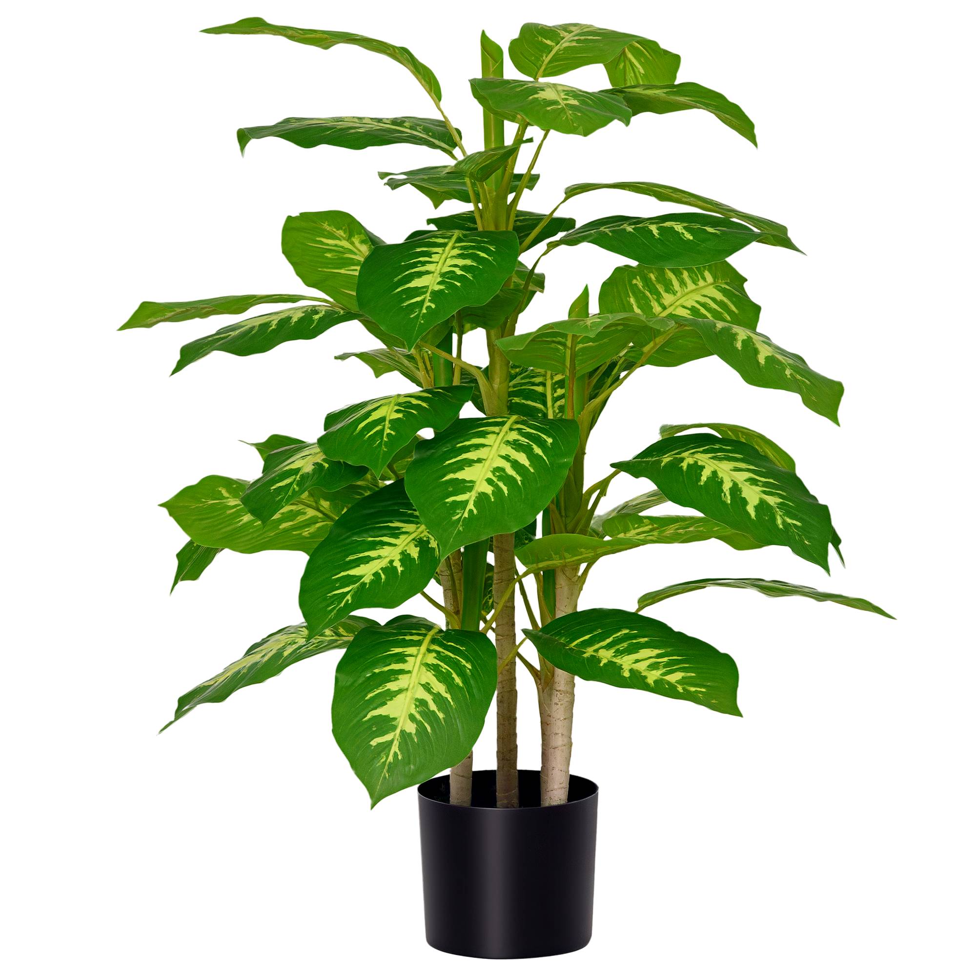 Plante Artificielle Dieffenbachia Plastique Intérieur Extérieur Sans Entretien 95cm Vert - ComfortXL Outdoor Living