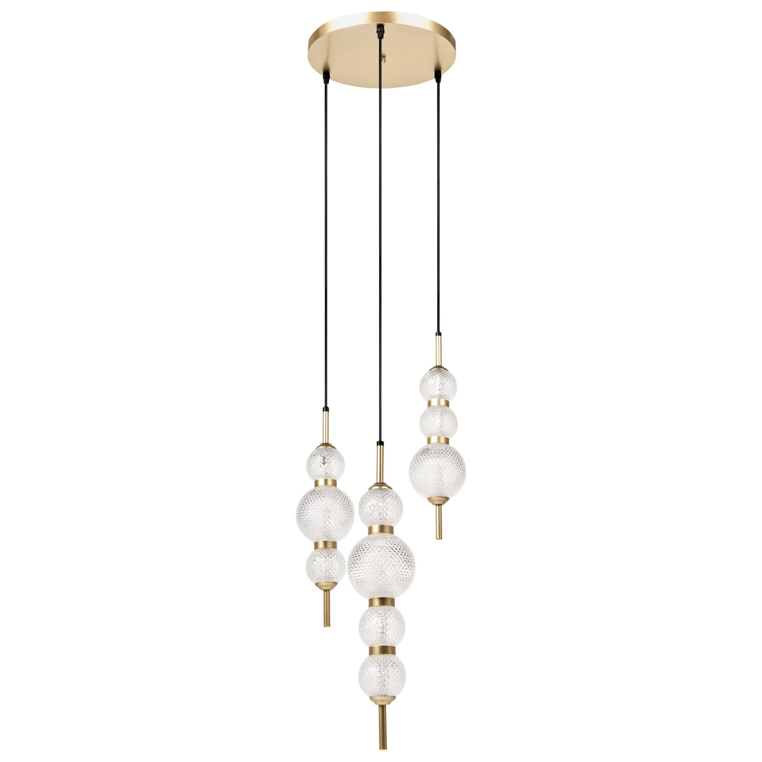Beliani - Lampe suspension Verre Doré ARAS - 30x30x130- Beliani - Image 4