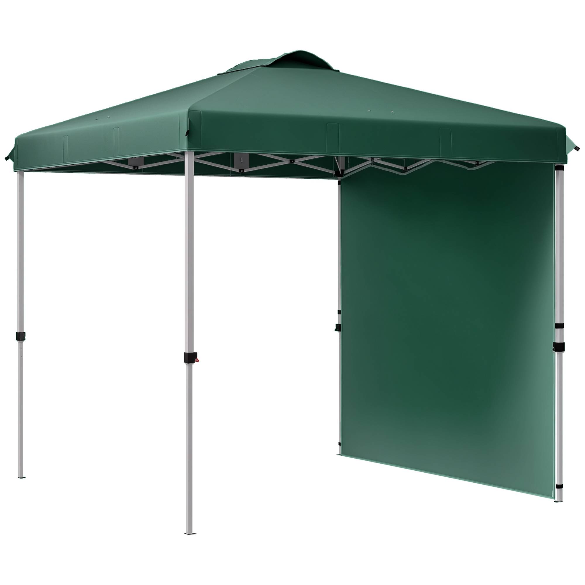 Sans Marque - Tente de jardin pliante 2,5 x 2,5 m avec hauteur réglable, protection UV, 1 paroi latérale et sacs de sable (verte) - Image 1