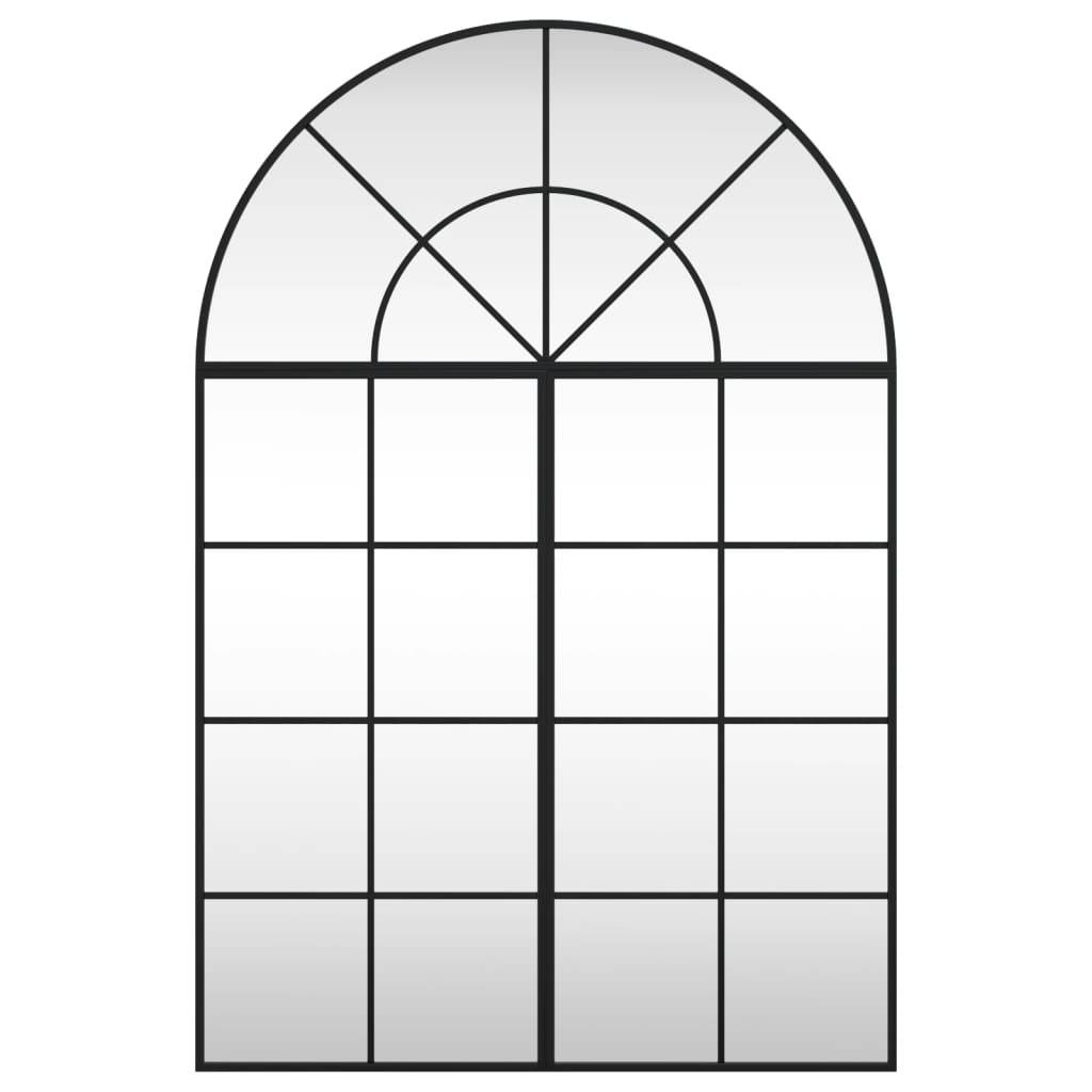 Maison Chic - Miroir mural - Miroir décoratif noir 80x120 cm arche fer - Image 3