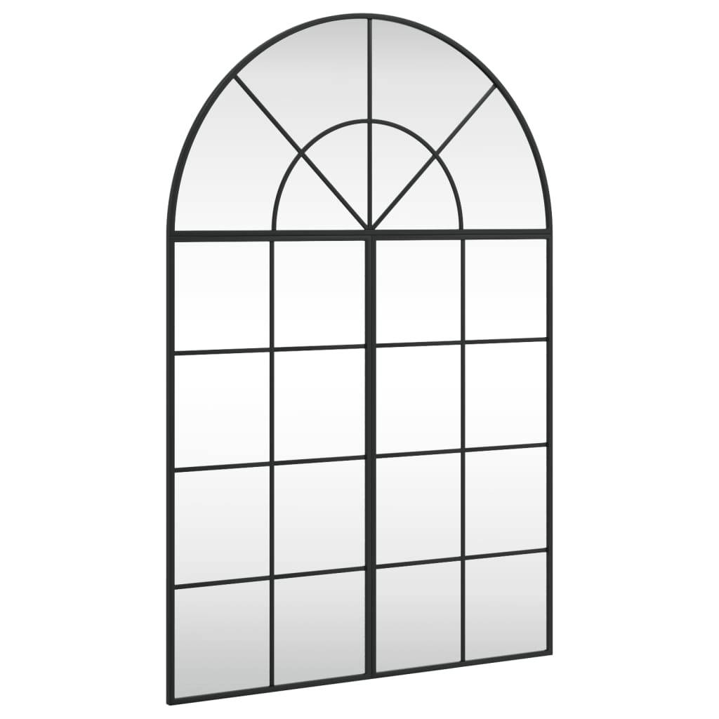 Maison Chic - Miroir mural - Miroir décoratif noir 80x120 cm arche fer - Image 1