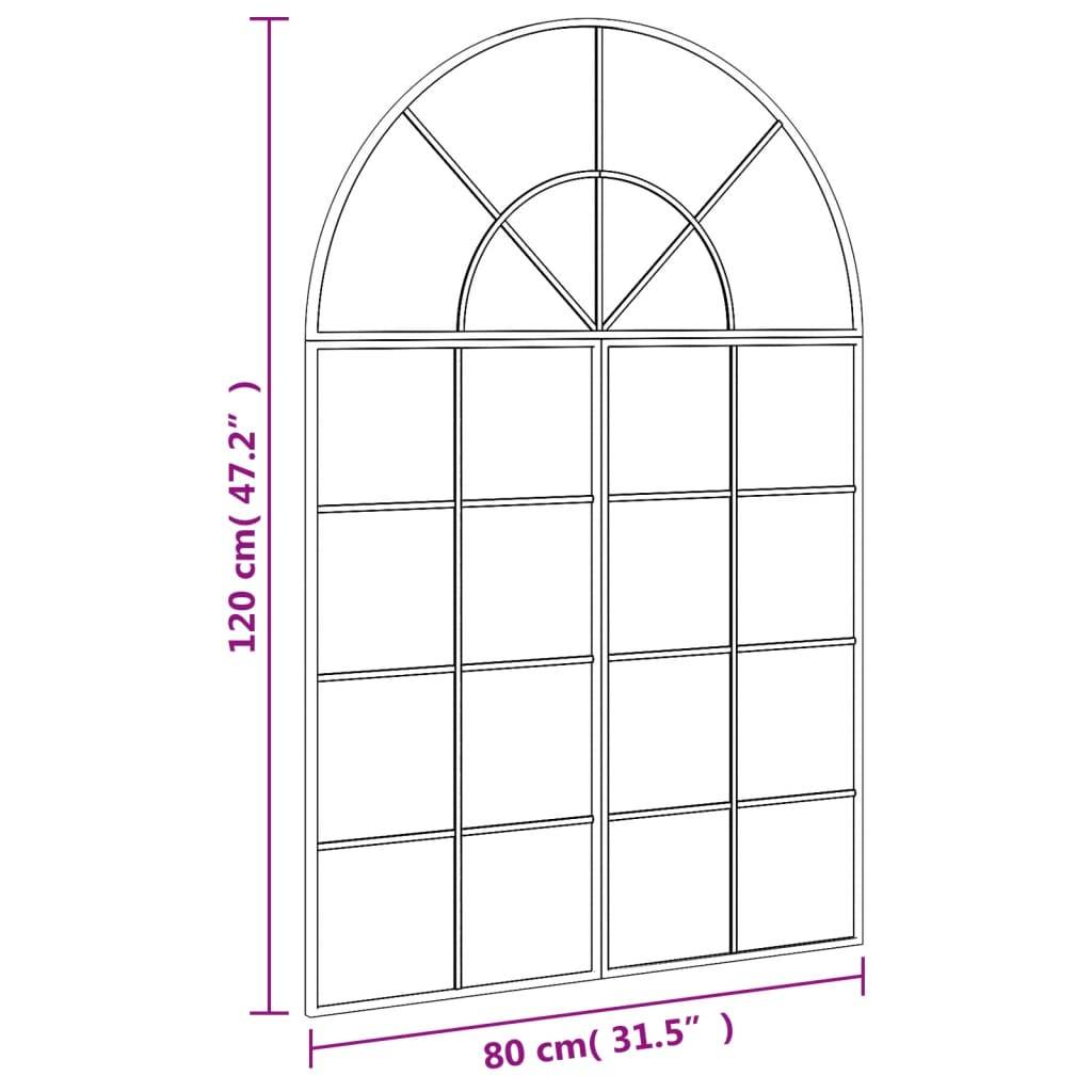 Maison Chic - Miroir mural - Miroir décoratif noir 80x120 cm arche fer - Image 7