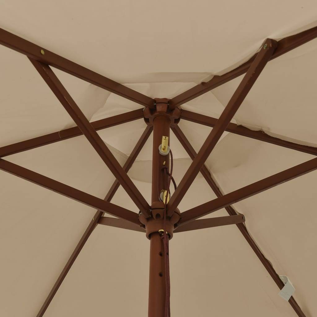 Helloshop26 - Parasol de jardin avec mât en bois 196 x 231 cm taupe - Imagen 5