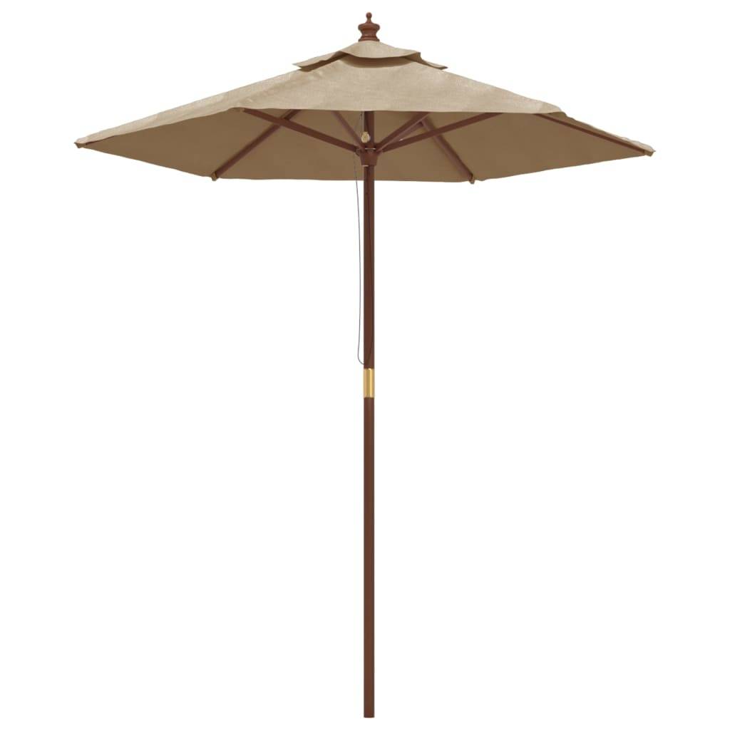 Helloshop26 - Parasol de jardin avec mât en bois 196 x 231 cm taupe - Imagen 1