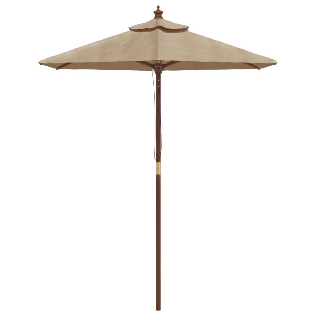 Helloshop26 - Parasol de jardin avec mât en bois 196 x 231 cm taupe - Imagen 2