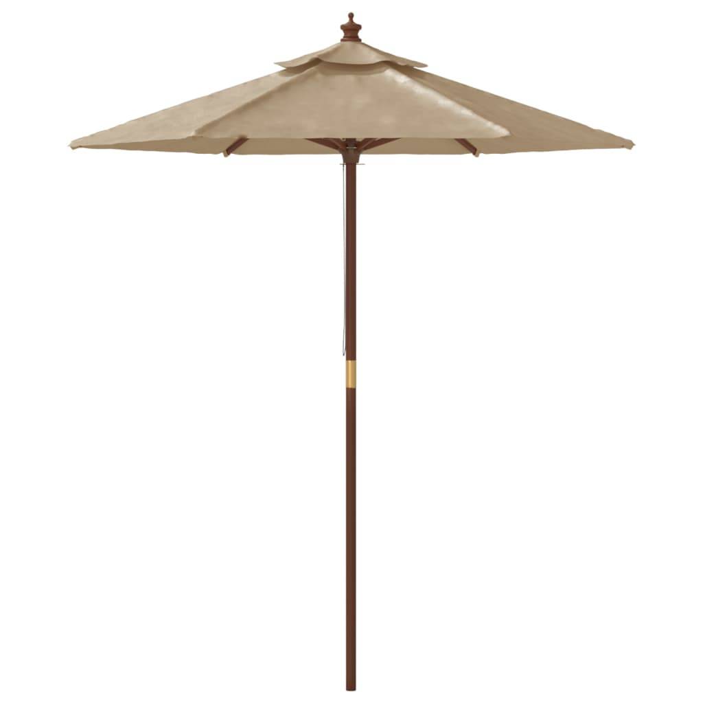 Helloshop26 - Parasol de jardin avec mât en bois 196 x 231 cm taupe - Imagen 3