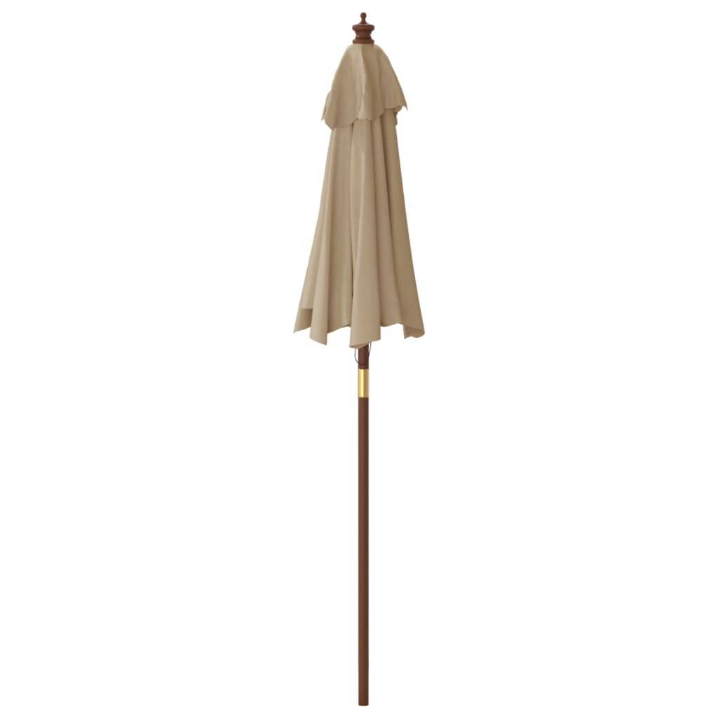 Helloshop26 - Parasol de jardin avec mât en bois 196 x 231 cm taupe - Imagen 4
