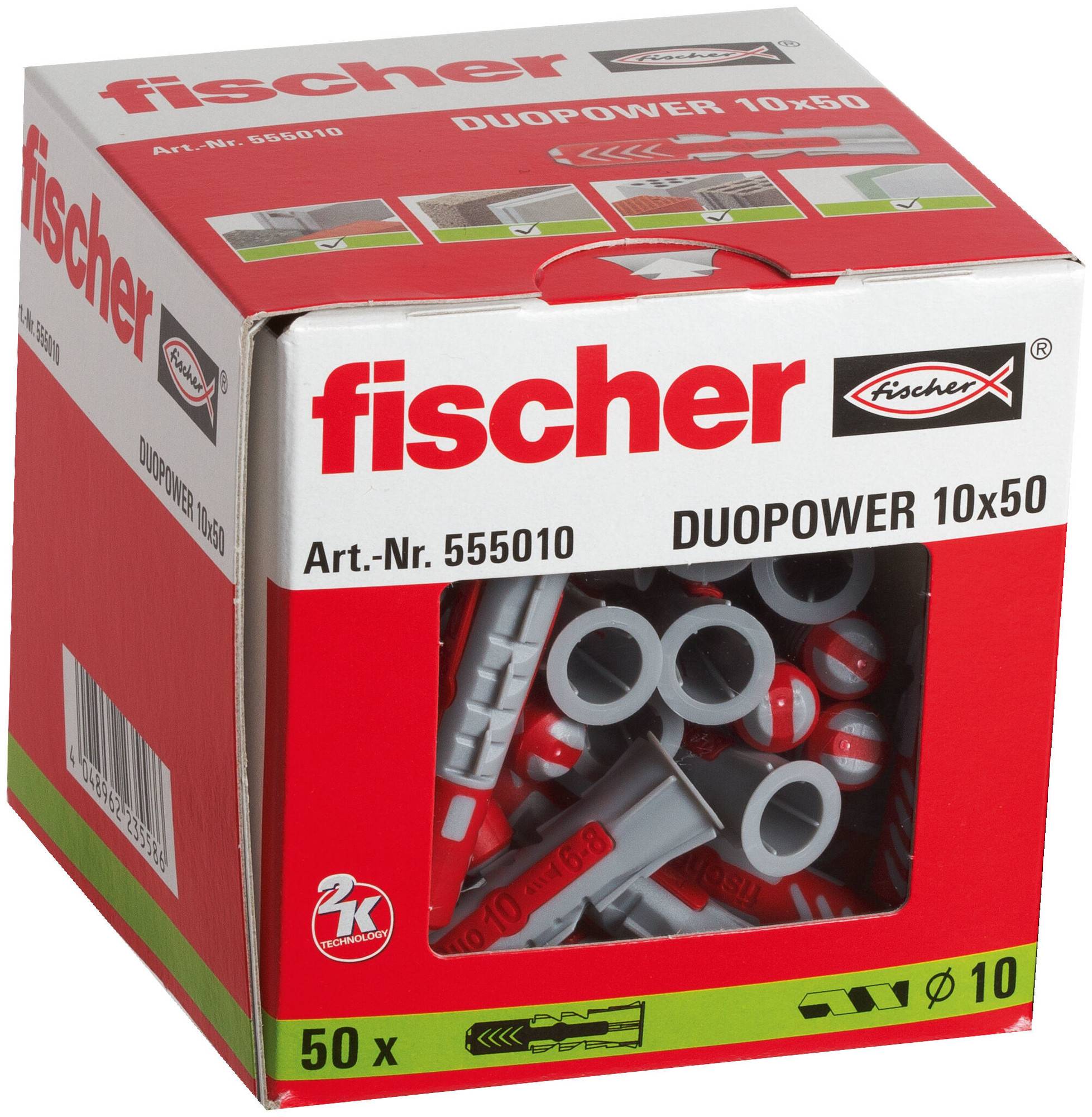 Fischer - Chevilles bi-matière DuoPower 10X50 boîte de 50 - FISCHER - 555010 - Imagen 2