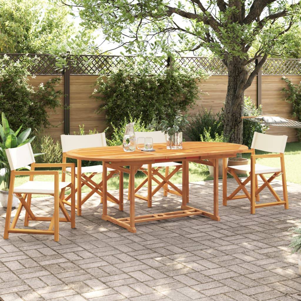 Lot de 4 Chaises de jardin pliables - Chaises d'extérieur - Chaise pliante de jardin blanc crème tissu-JU12493 - Image 2
