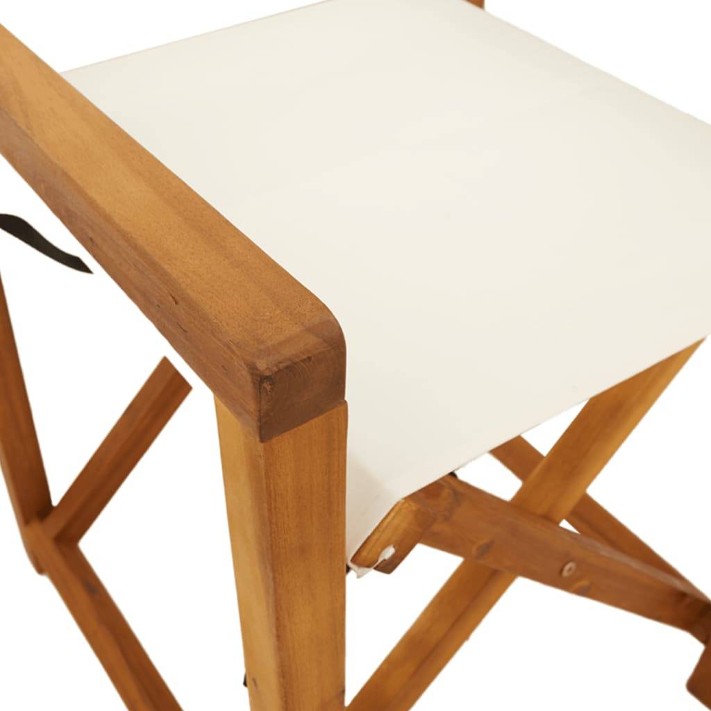 Lot de 4 Chaises de jardin pliables - Chaises d'extérieur - Chaise pliante de jardin blanc crème tissu-JU12493 - Image 8