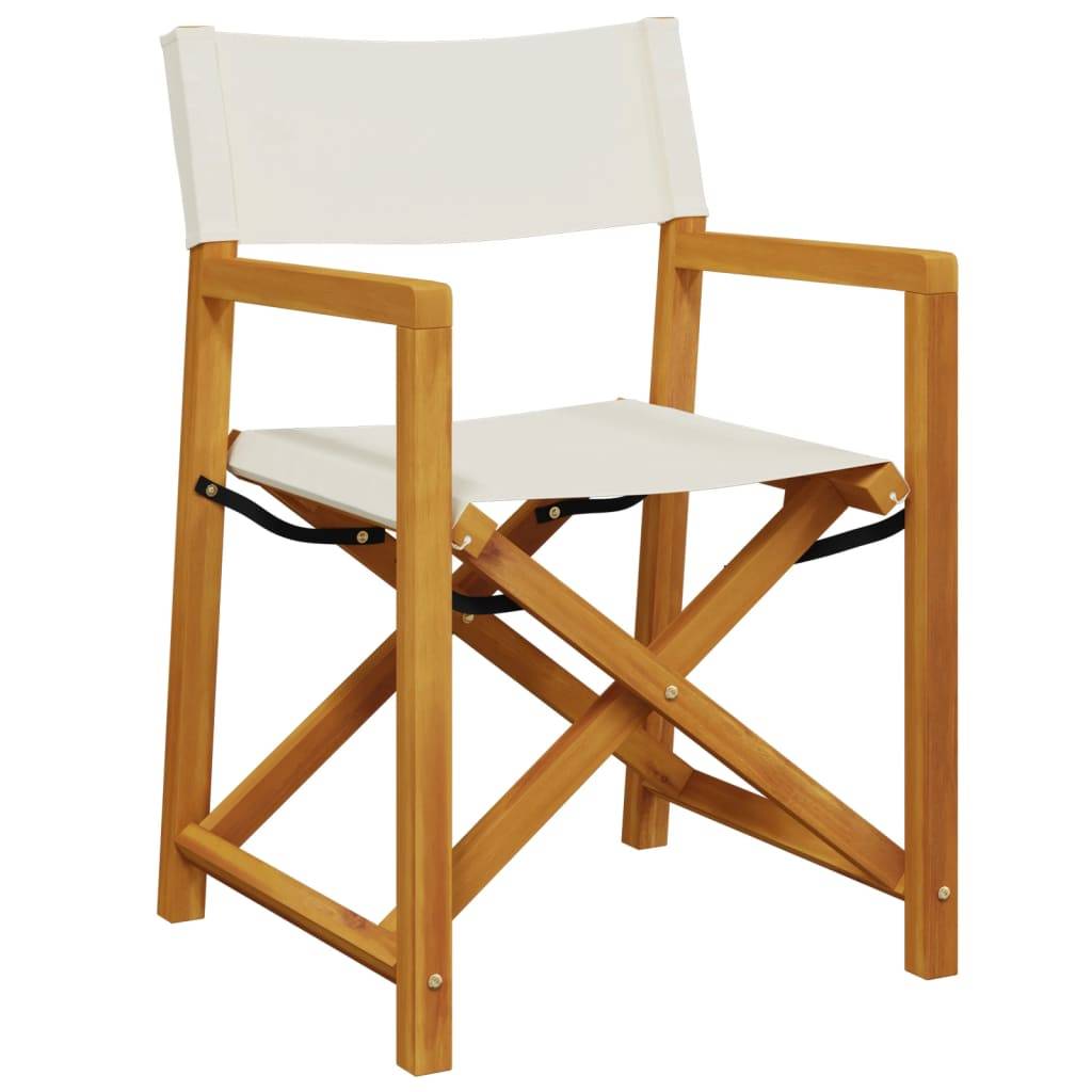 Lot de 4 Chaises de jardin pliables - Chaises d'extérieur - Chaise pliante de jardin blanc crème tissu-JU12493 - Image 4