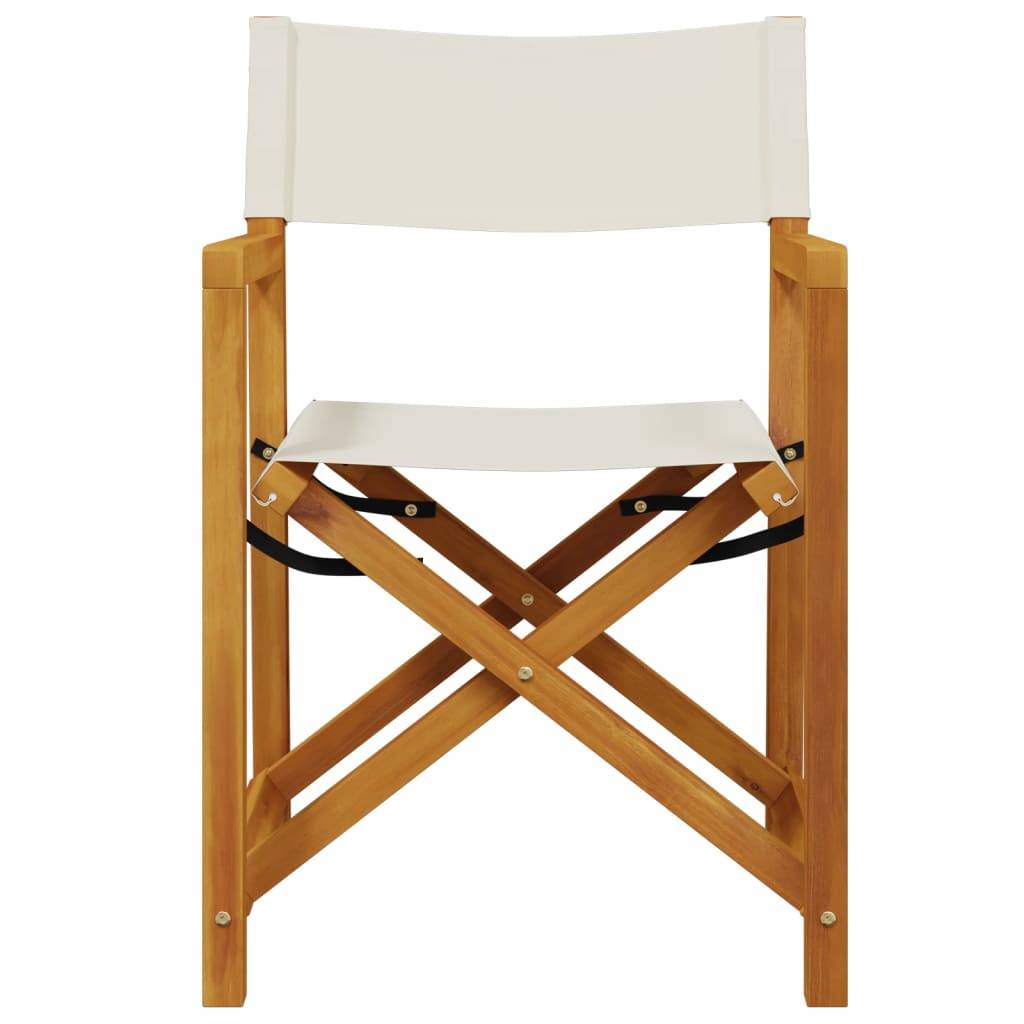 Lot de 4 Chaises de jardin pliables - Chaises d'extérieur - Chaise pliante de jardin blanc crème tissu-JU12493 - Image 3