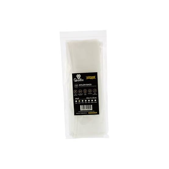 Lot de 10 sacs filtrants en nylon pour extraction - 25 microns 7x23cm - Image 1