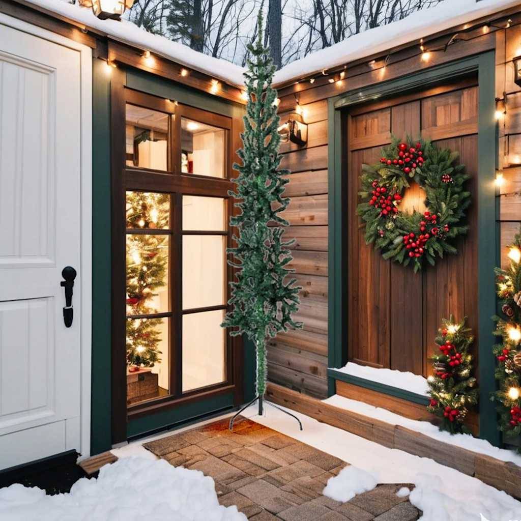 ComfortXL - Demi-sapin de Noël mural PVC gain de place pour salon Vert 240 cm – ComfortXL Outdoor Living - Image 2