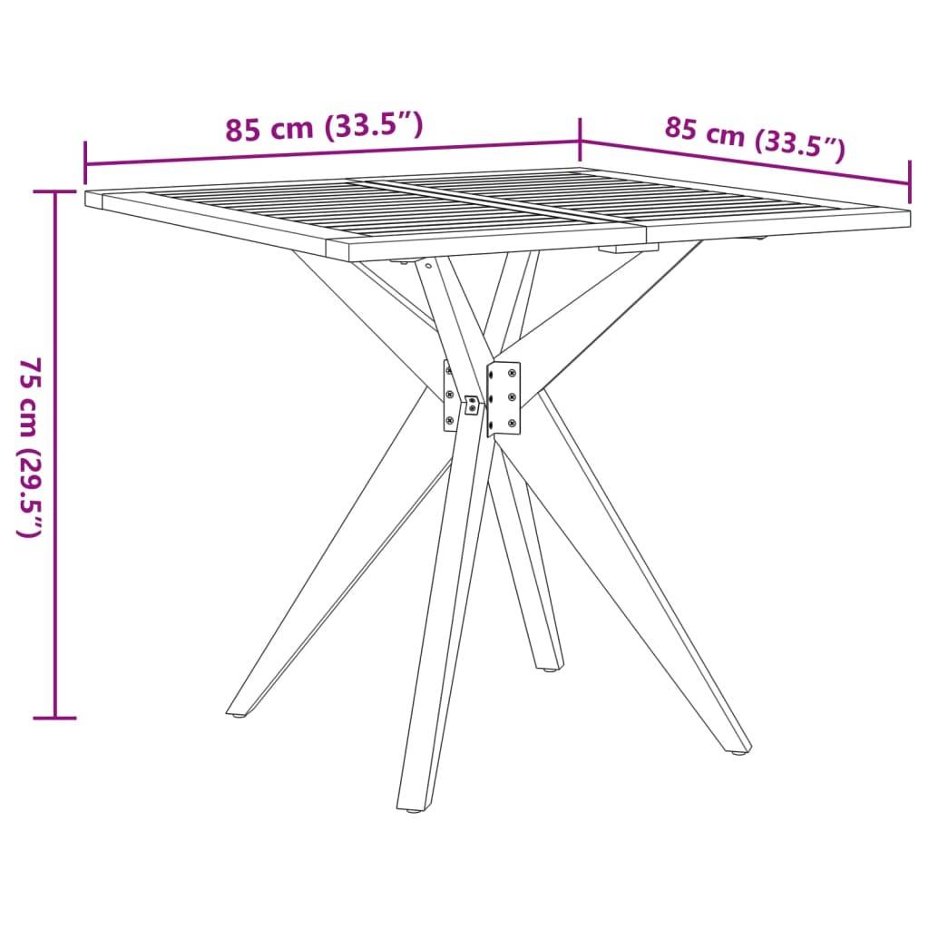 Maison Chic - Ensemble de 3 pcs table de jardin avec chaises - mobilier de jardin Bois d'acacia solide-JU2823 - Image 10