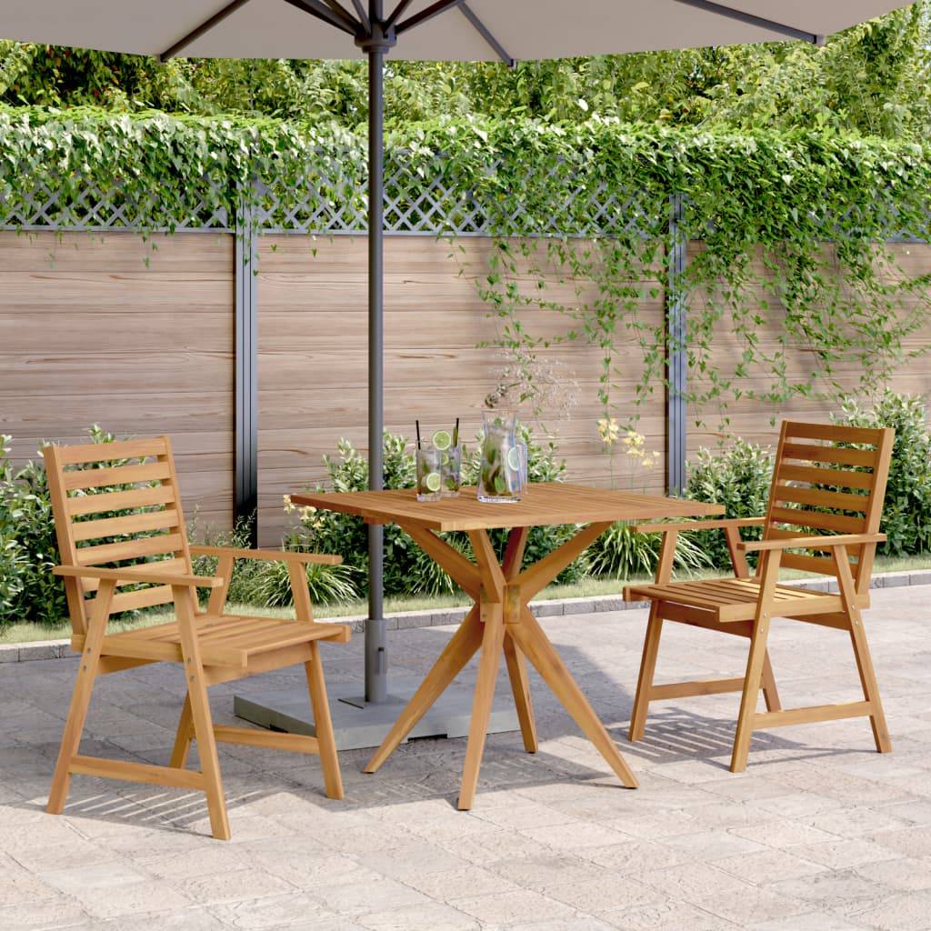 Maison Chic - Ensemble de 3 pcs table de jardin avec chaises - mobilier de jardin Bois d'acacia solide-JU2823 - Image 2