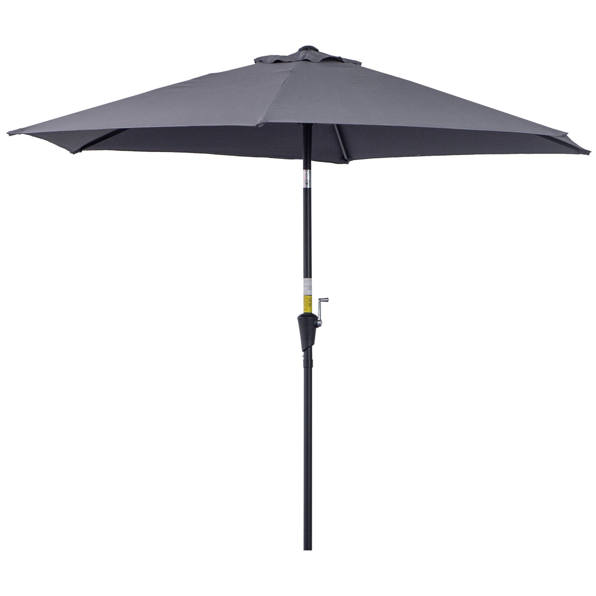 Parasol droit parasol inclinable de jardin balcon terrasse manivelle - 260x260x235cm Métal Gris fr185 - Image 2