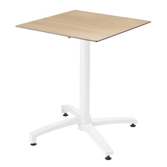 Oviala - Ensemble table 60 cm chêne naturel et 4 chaises en métal blanc - Oviala - Imagen 2