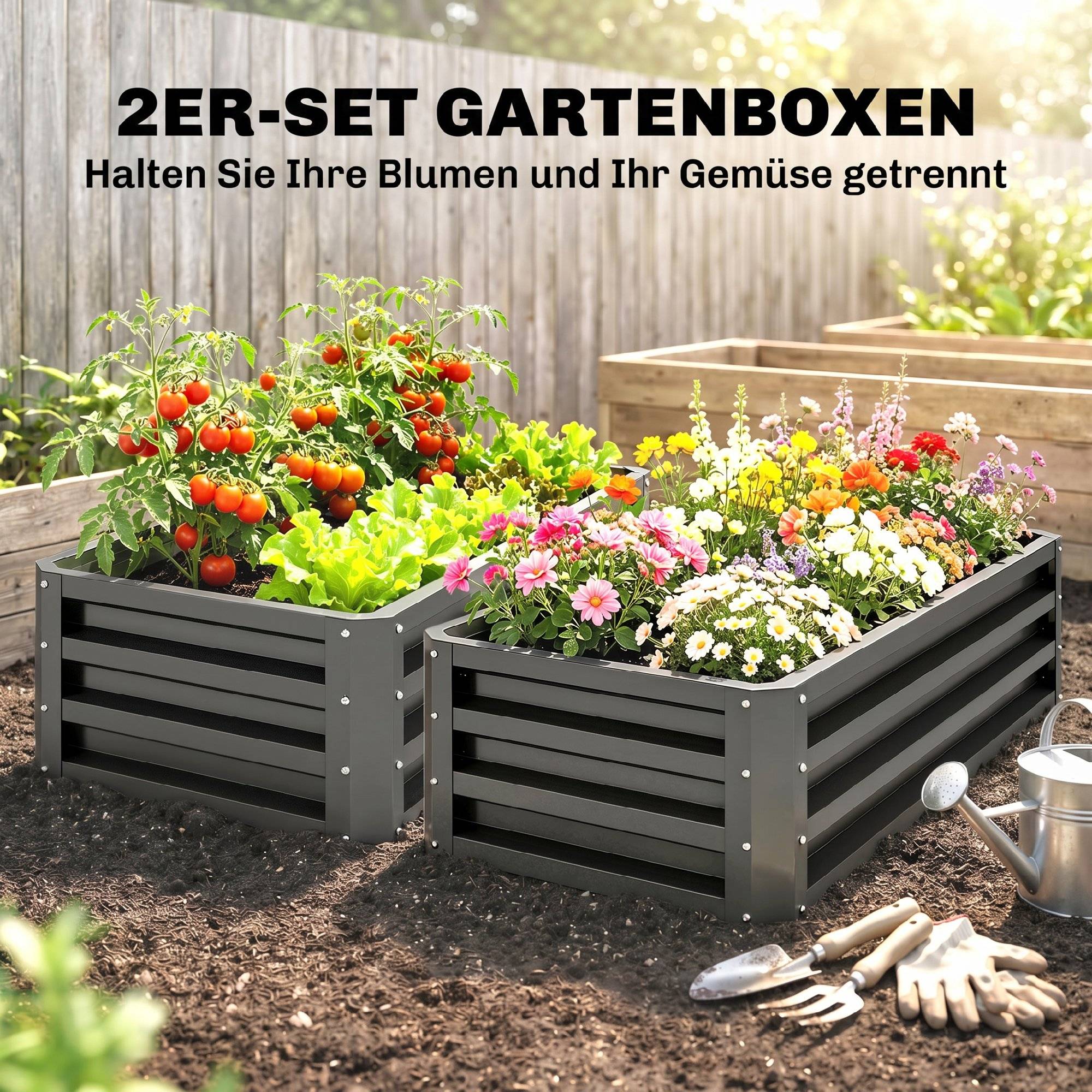 PANGIVO - Carré potager acier gris foncé 110 x 50 x 30 cm - PANGIVO - Image 6