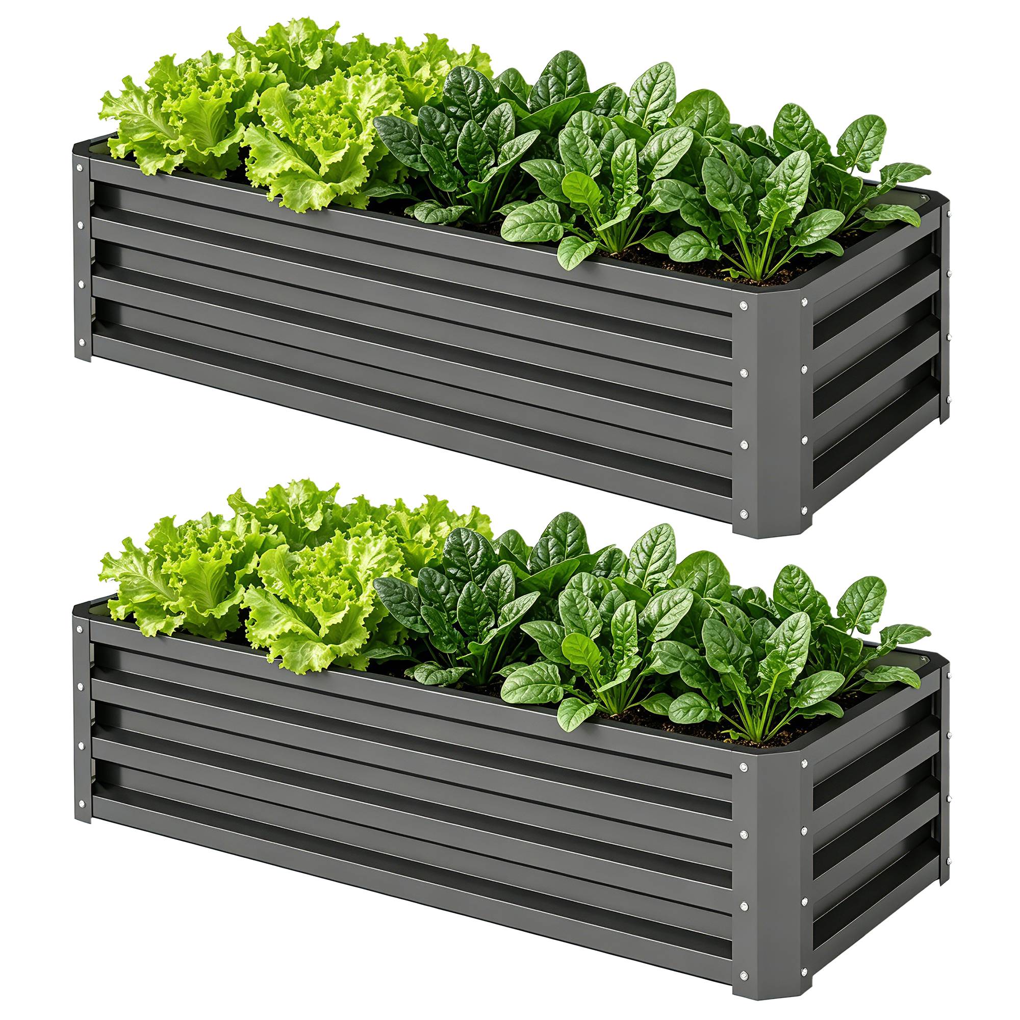 PANGIVO - Carré potager acier gris foncé 110 x 50 x 30 cm - PANGIVO - Image 2