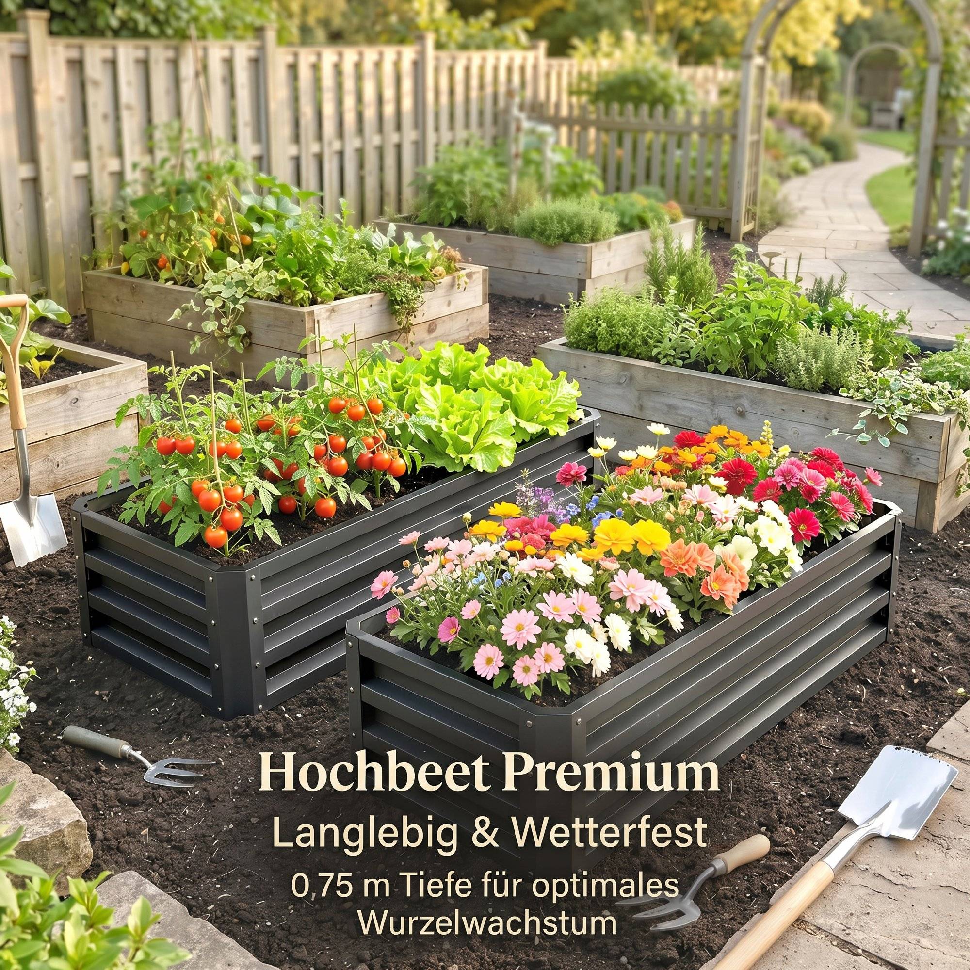 PANGIVO - Carré potager acier gris foncé 110 x 50 x 30 cm - PANGIVO - Image 10