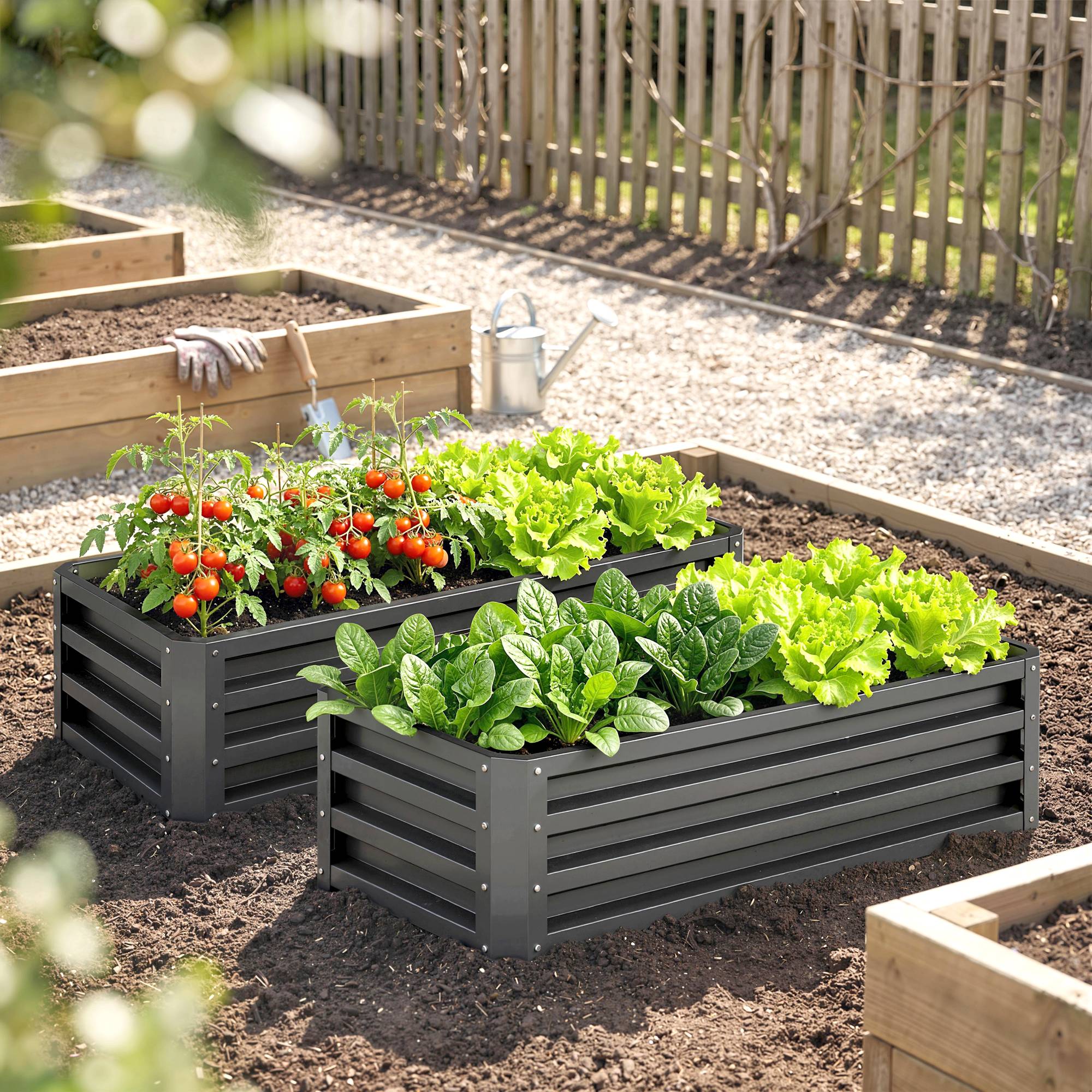 PANGIVO - Carré potager acier gris foncé 110 x 50 x 30 cm - PANGIVO - Image 4