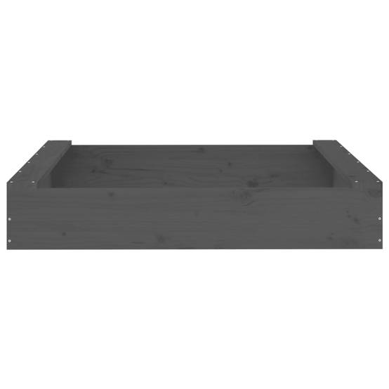 Bac à sable - Maison de jeu pour enfants avec sièges gris carré bois de pin massif MP116 - Image 4