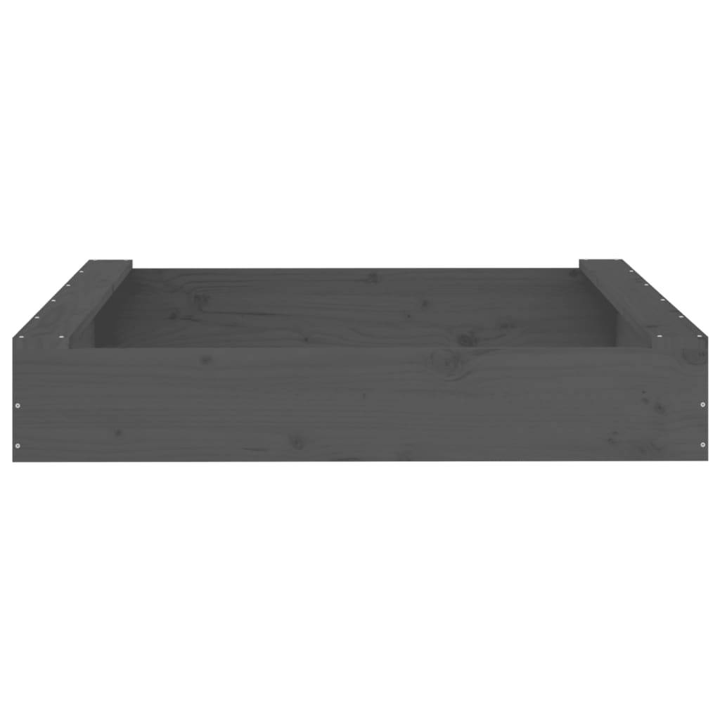 Bac à sable - Maison de jeu pour enfants avec sièges gris carré bois de pin massif MP116 - Image 4