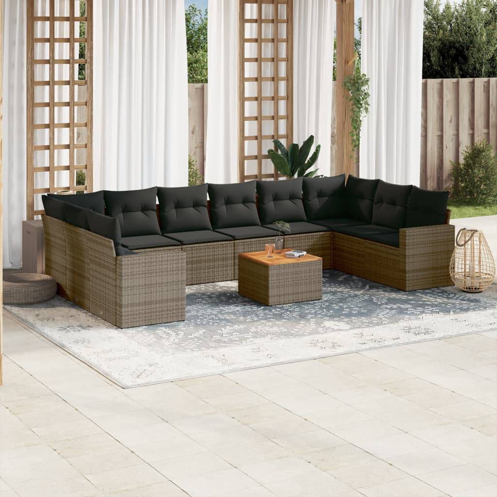 ComfortXL - Salon de Jardin Gris 10 Places en Résine Tressée Modulable pour Terrasse Gris Foncé – ComfortXL Outdoor Living - Image 1
