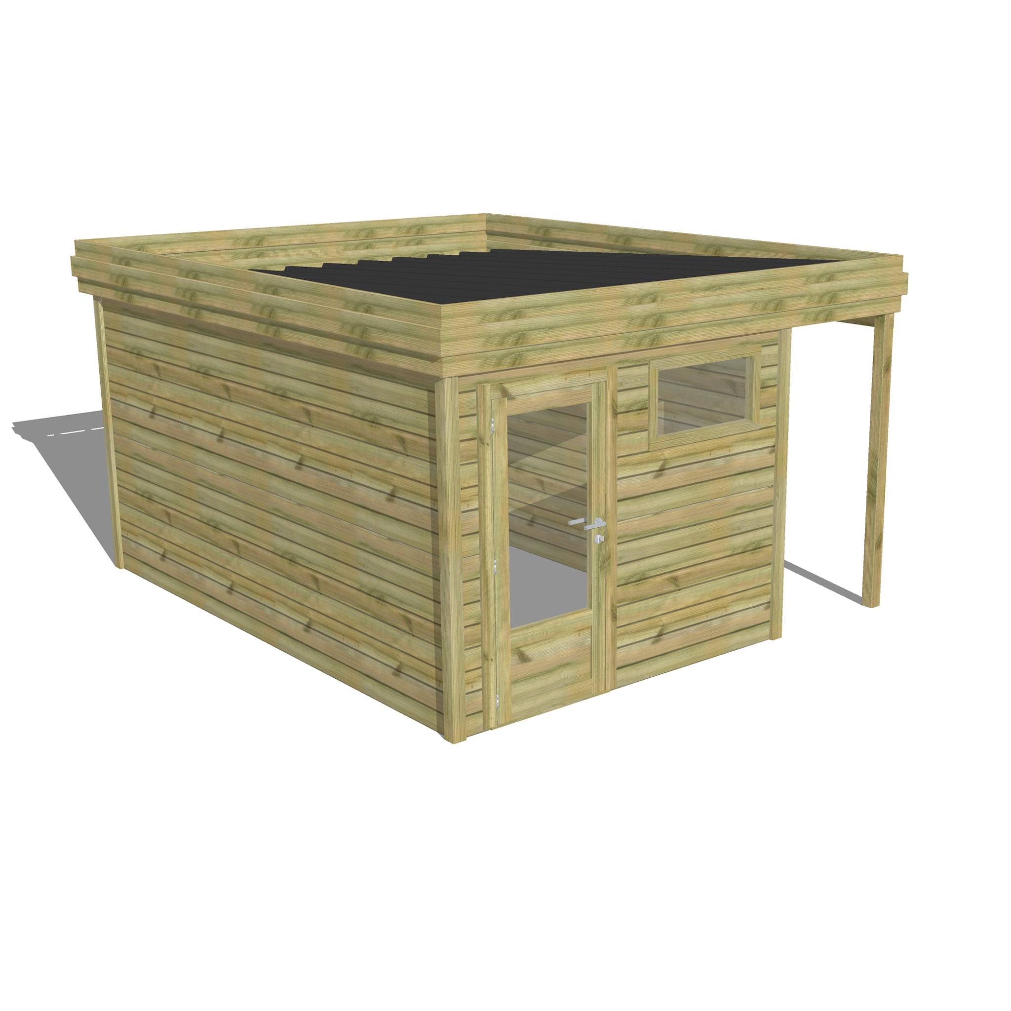 ABRI DE JARDIN bois  autoclave 27mm - 3,64x4,34m / 16m2 - Bac acier - Abri Français - Image 1