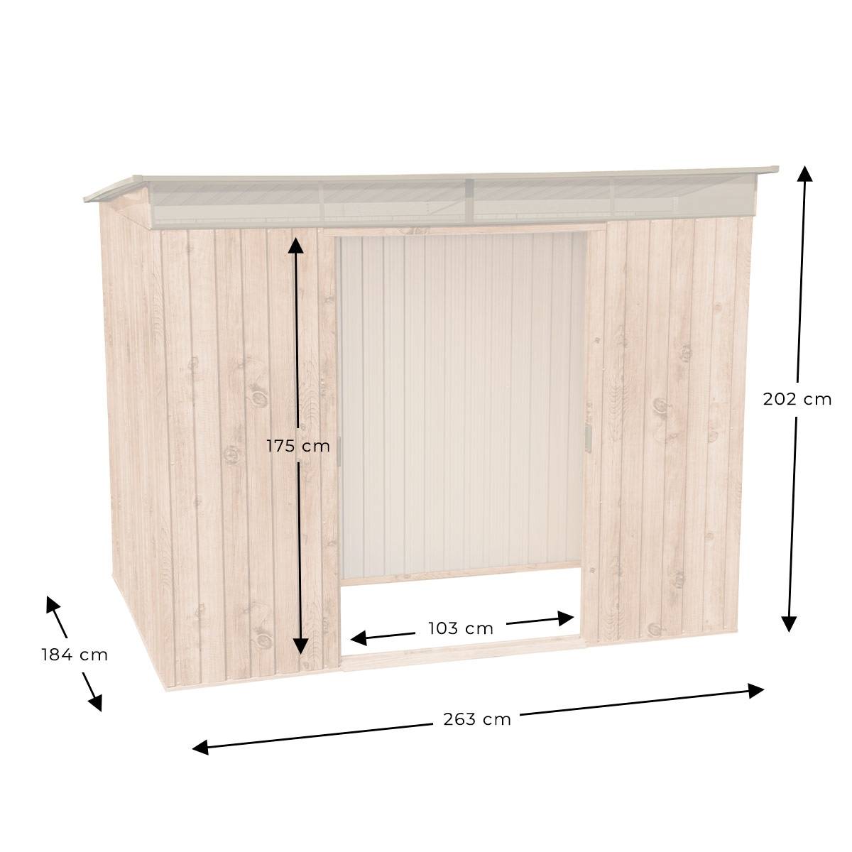 Duramax - Abri de jardin en métal Duramax 4,35 m² skylight imitation bois avec kit ancrage - Duramax - Imagen 4