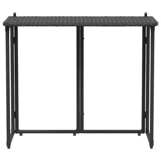Table de jardin pliante noir 90 x 51 x 75 cm polyrotin - PANGIVO - Image 4