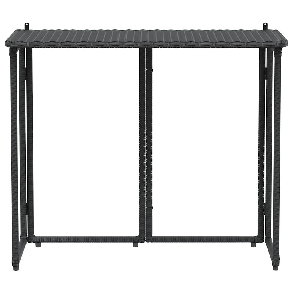 Table de jardin pliante noir 90 x 51 x 75 cm polyrotin - PANGIVO - Image 4