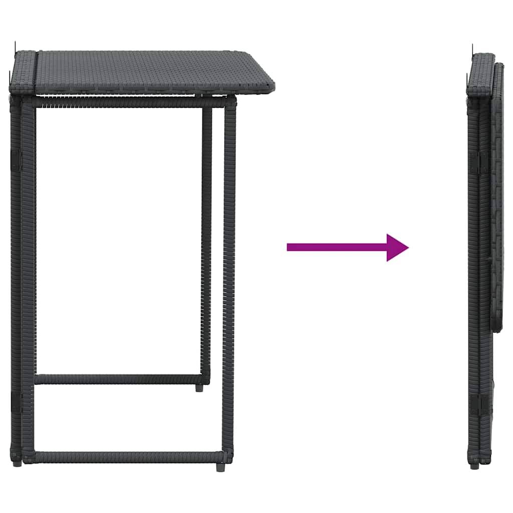 Table de jardin pliante noir 90 x 51 x 75 cm polyrotin - PANGIVO - Image 7
