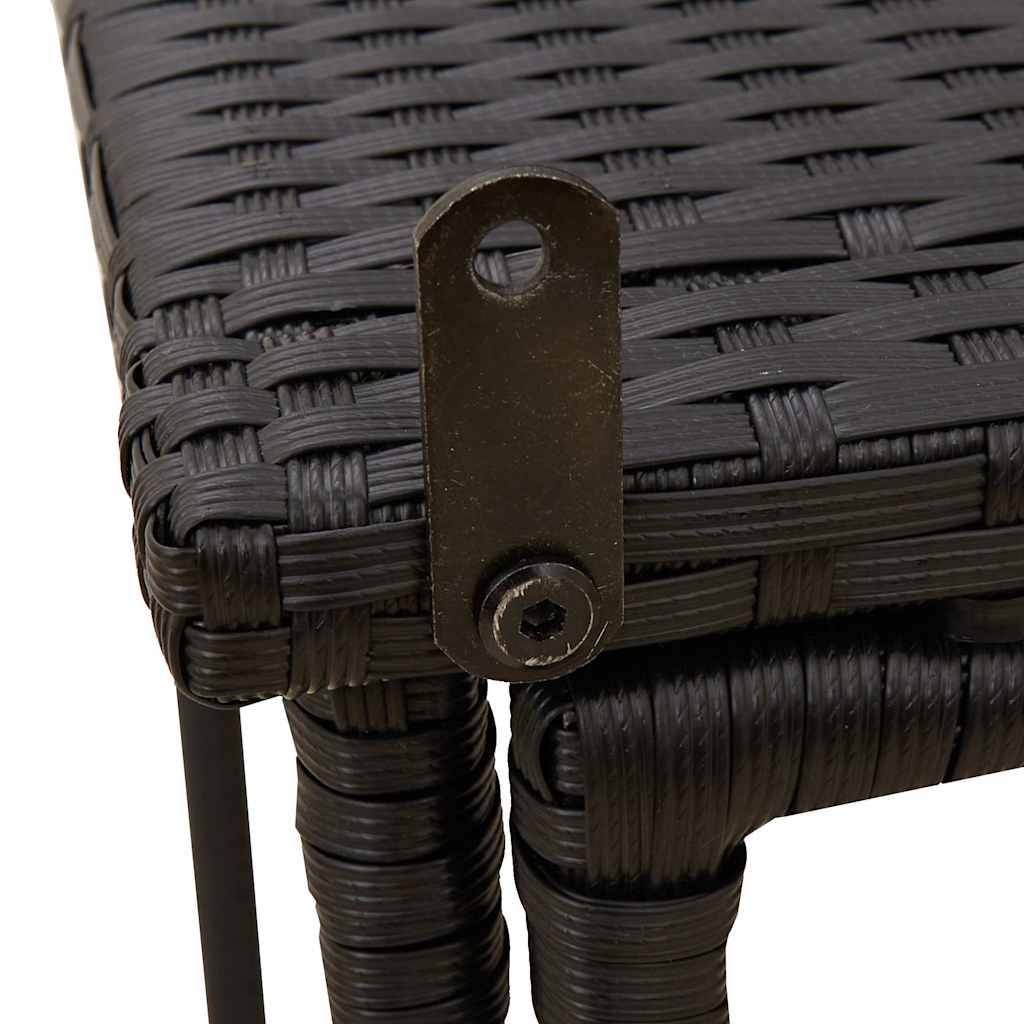 Table de jardin pliante noir 90 x 51 x 75 cm polyrotin - PANGIVO - Image 9