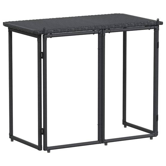 Table de jardin pliante noir 90 x 51 x 75 cm polyrotin - PANGIVO - Image 6