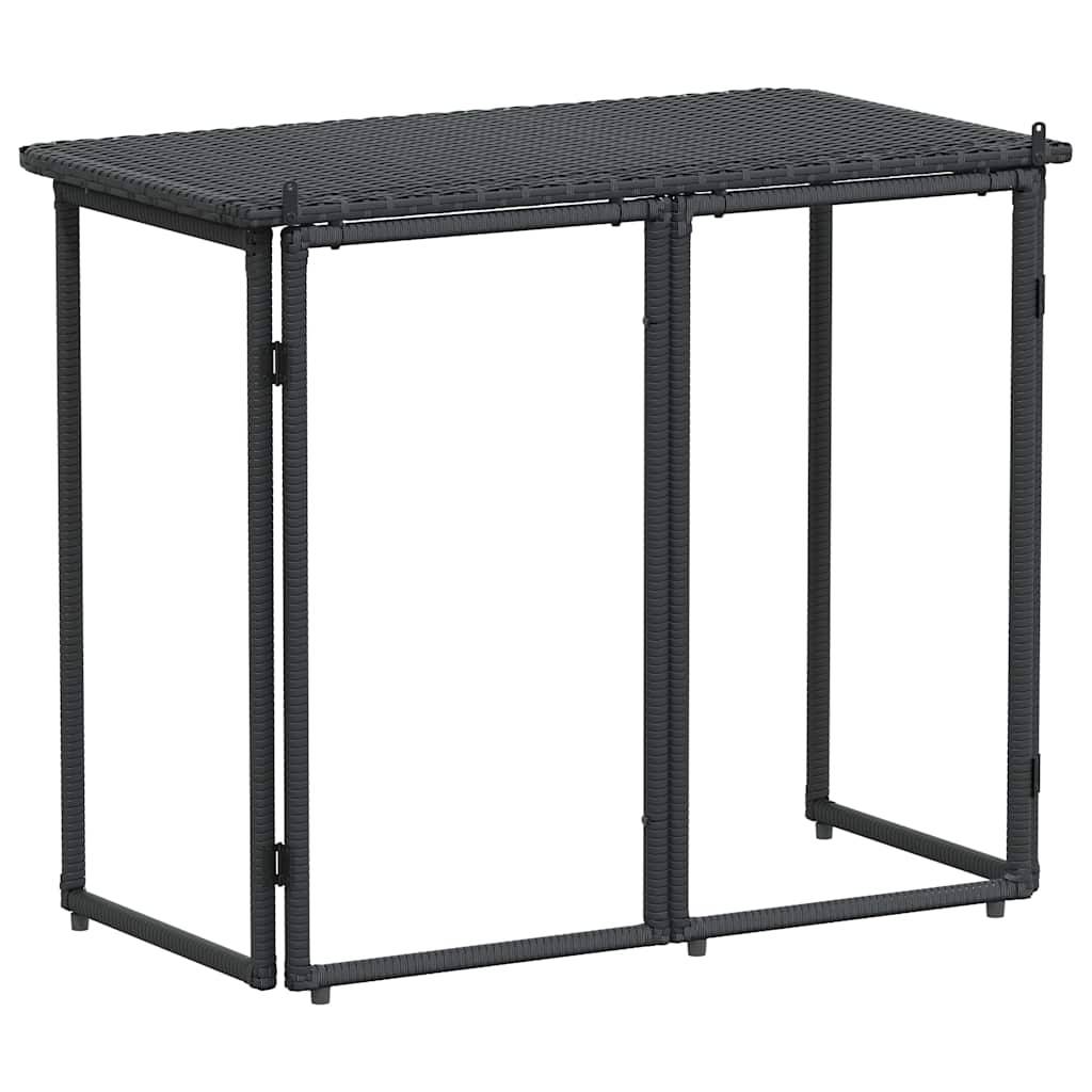 Table de jardin pliante noir 90 x 51 x 75 cm polyrotin - PANGIVO - Image 6