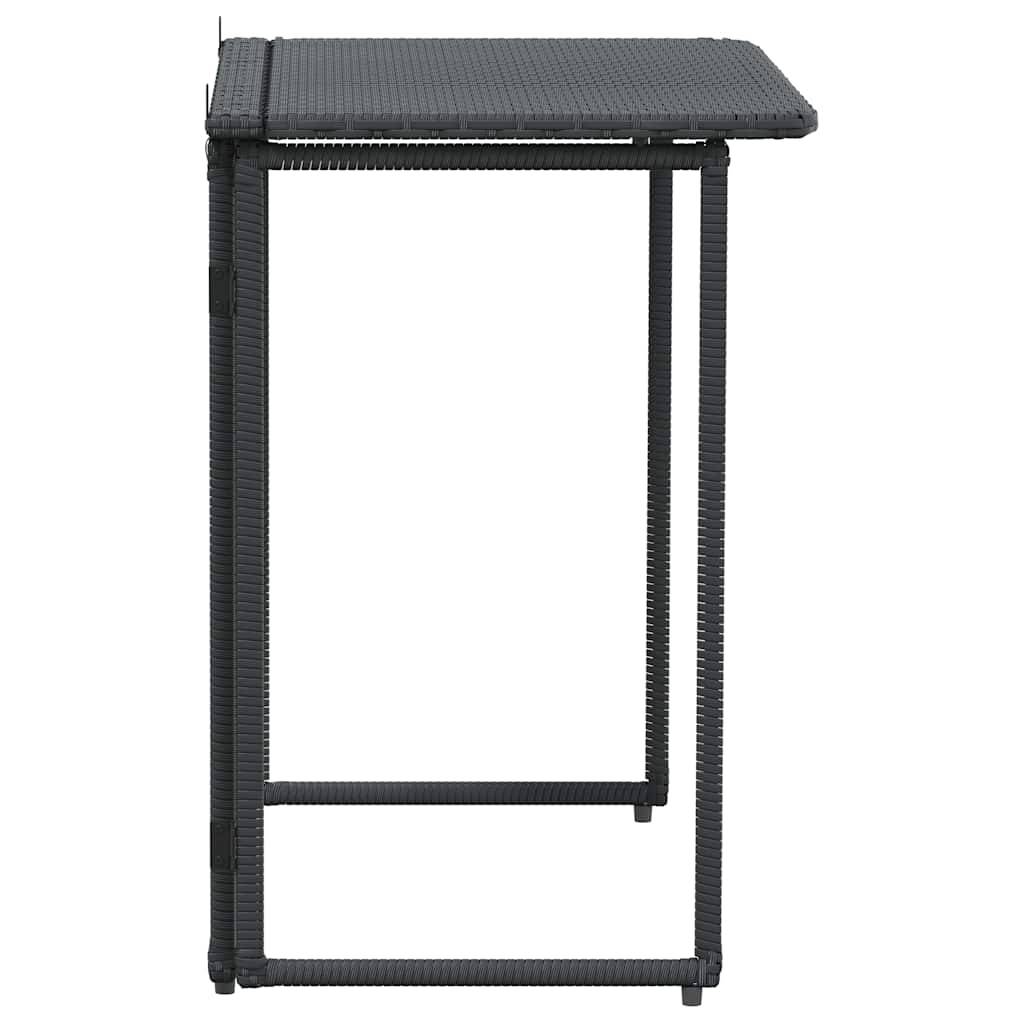 Table de jardin pliante noir 90 x 51 x 75 cm polyrotin - PANGIVO - Image 5