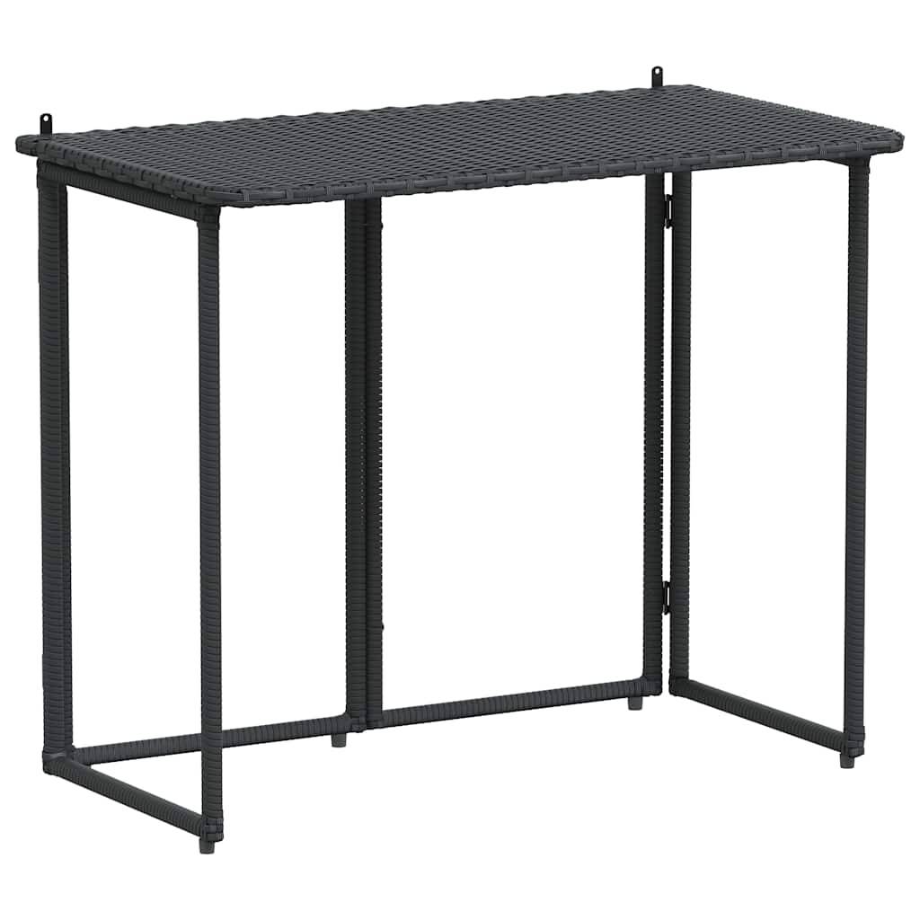 Table de jardin pliante noir 90 x 51 x 75 cm polyrotin - PANGIVO - Image 2