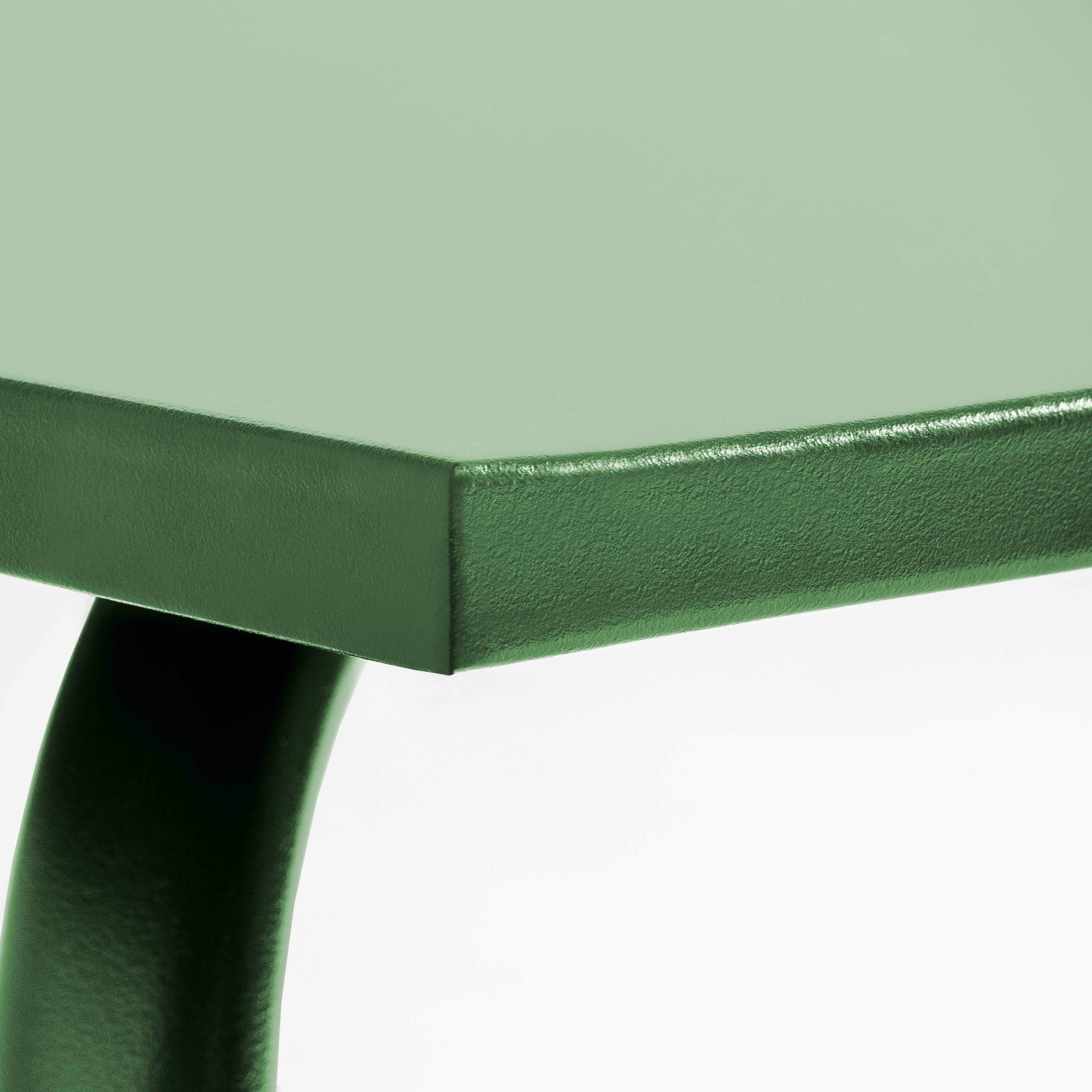 Oviala - Table de jardin carrée en métal 8 places 120 cm vert cactus Palavas - Oviala - Image 6