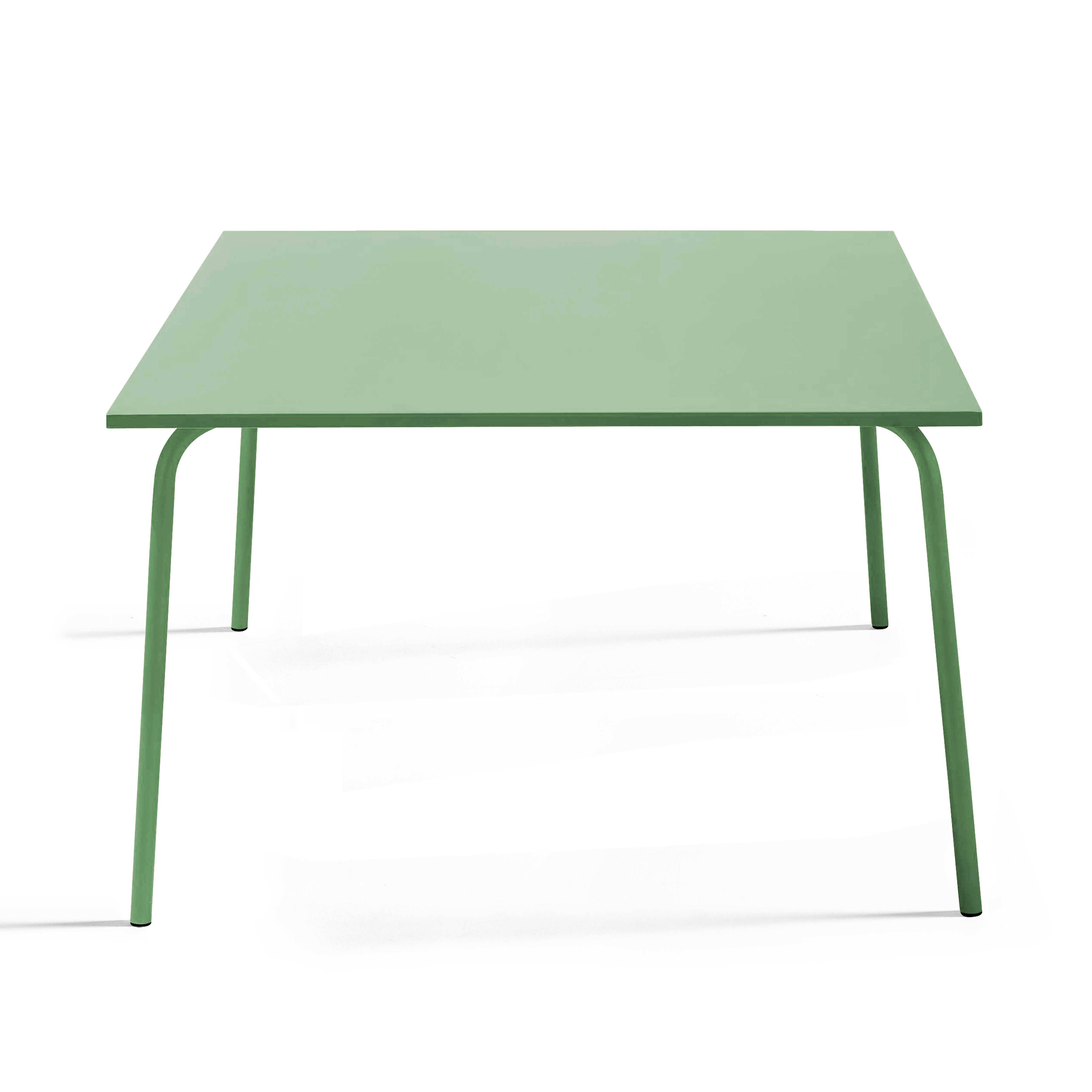 Oviala - Table de jardin carrée en métal 8 places 120 cm vert cactus Palavas - Oviala - Imagen 5